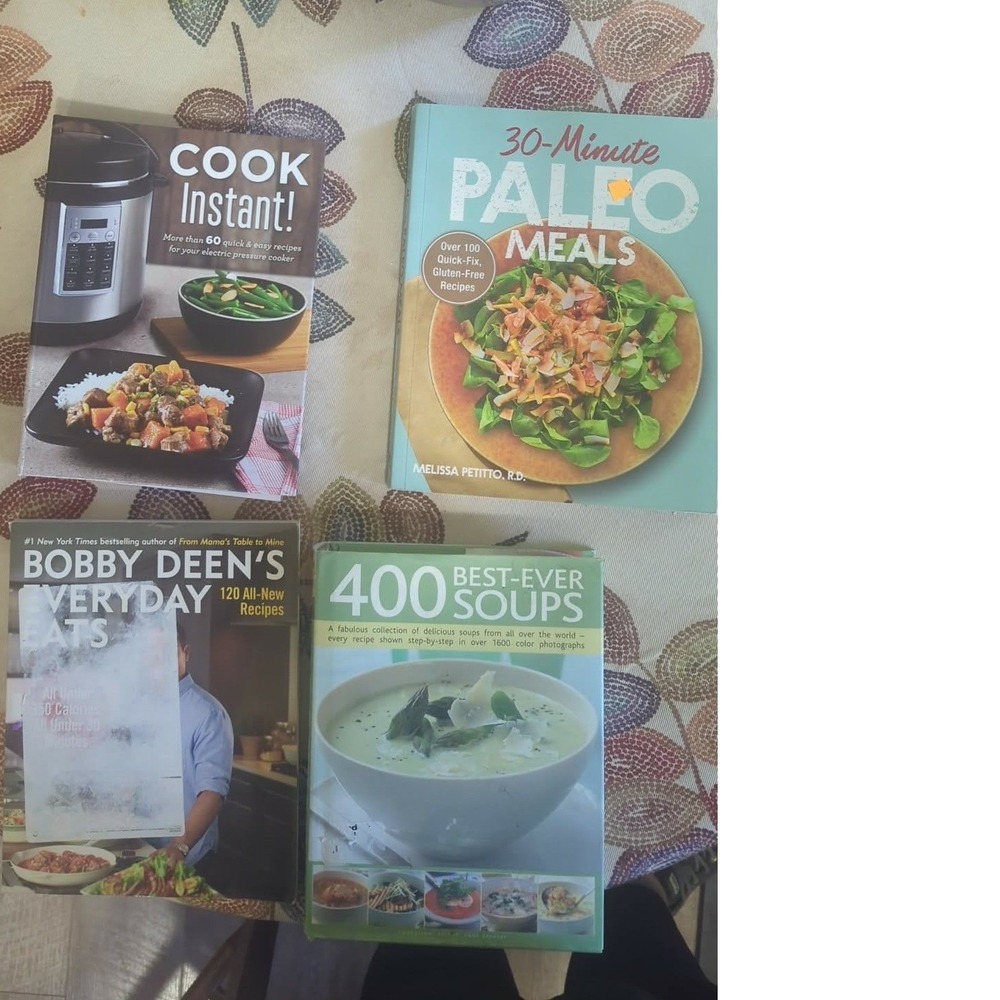 Cookbook Lot 4 Books Paleo 30 Minute Meals Bobby Deen Everyday Eats Soup Instant